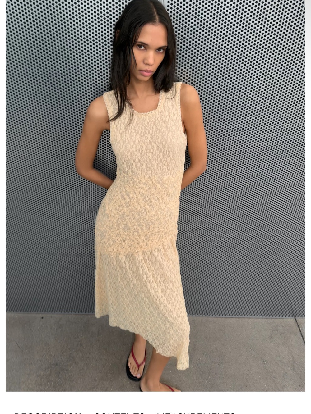 Zara Cream Lace Midi Dress